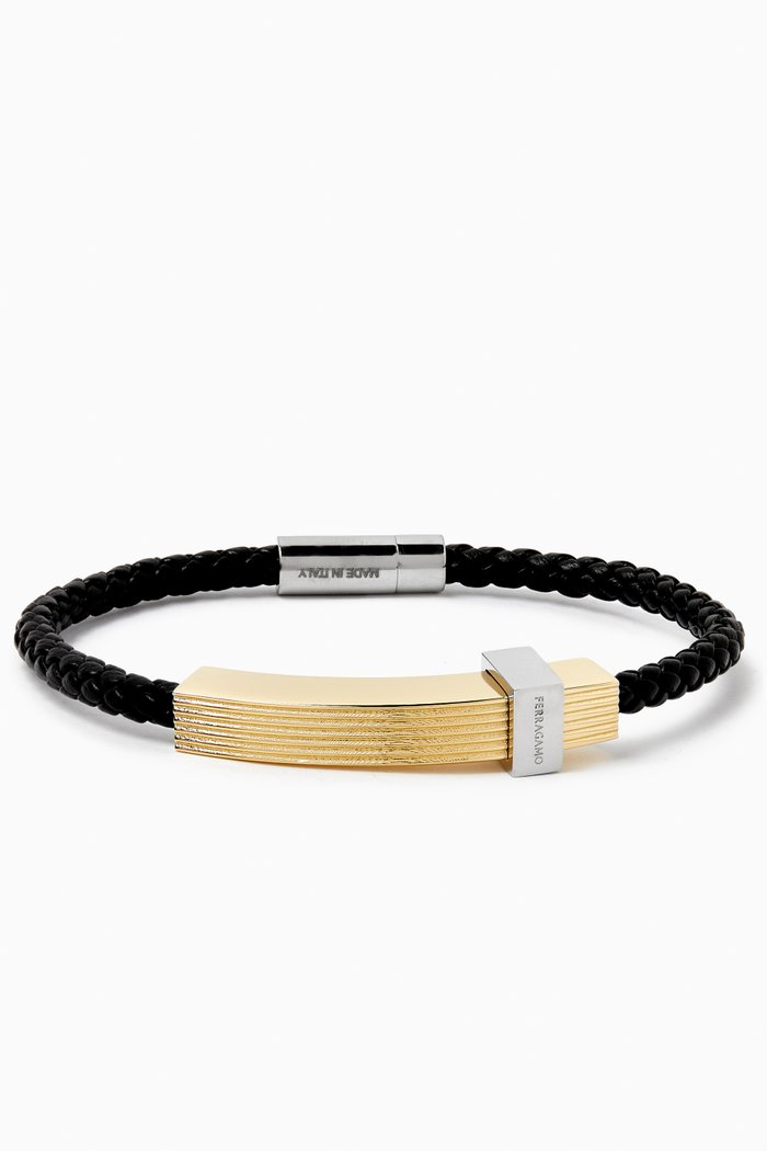 

Braided Bracelet in Calfskin, Black