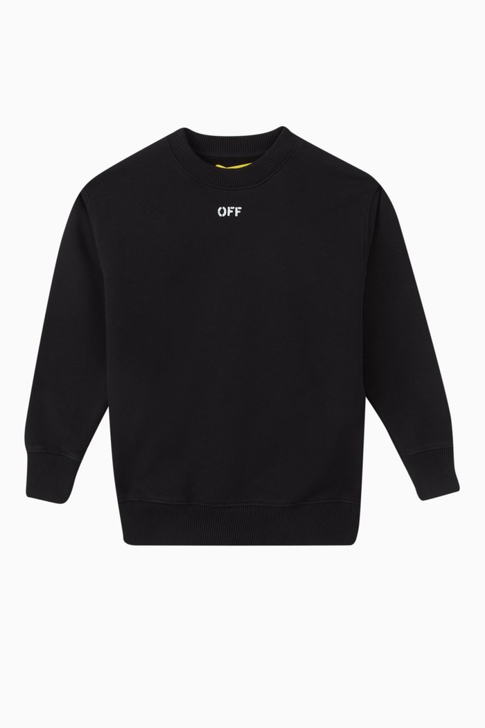 

Off Stamp Crewneck Sweatshirt in Cotton, Black