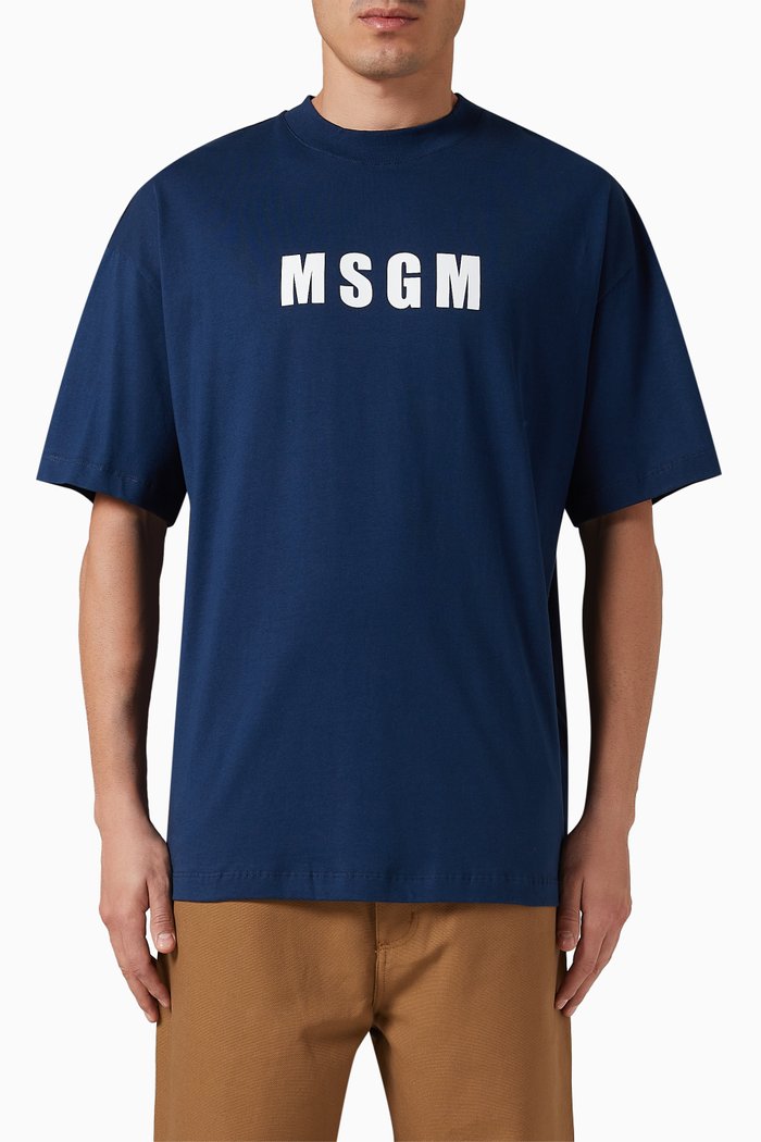 

Logo T-shirt in Cotton-jersey, Blue