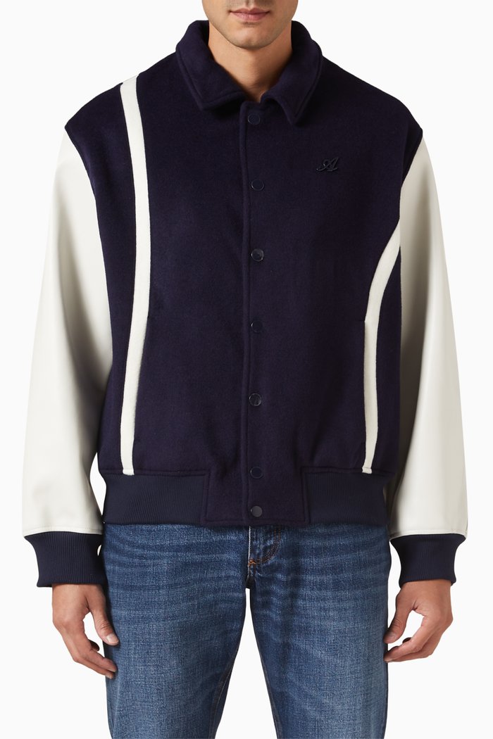 

Bay Varsity Jacket in Wool-blend, Blue
