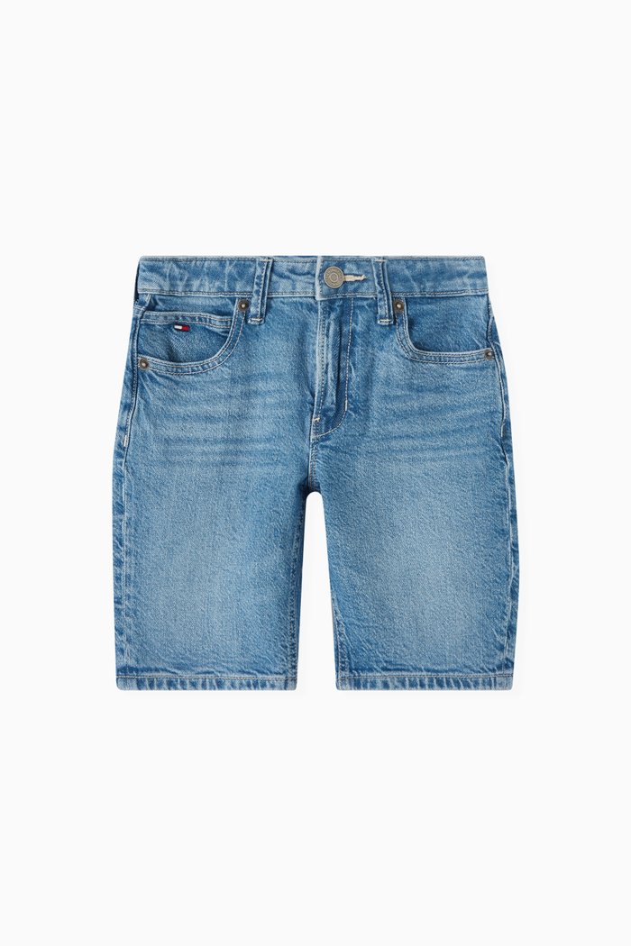 

Modern Straight Shorts in Denim, Blue
