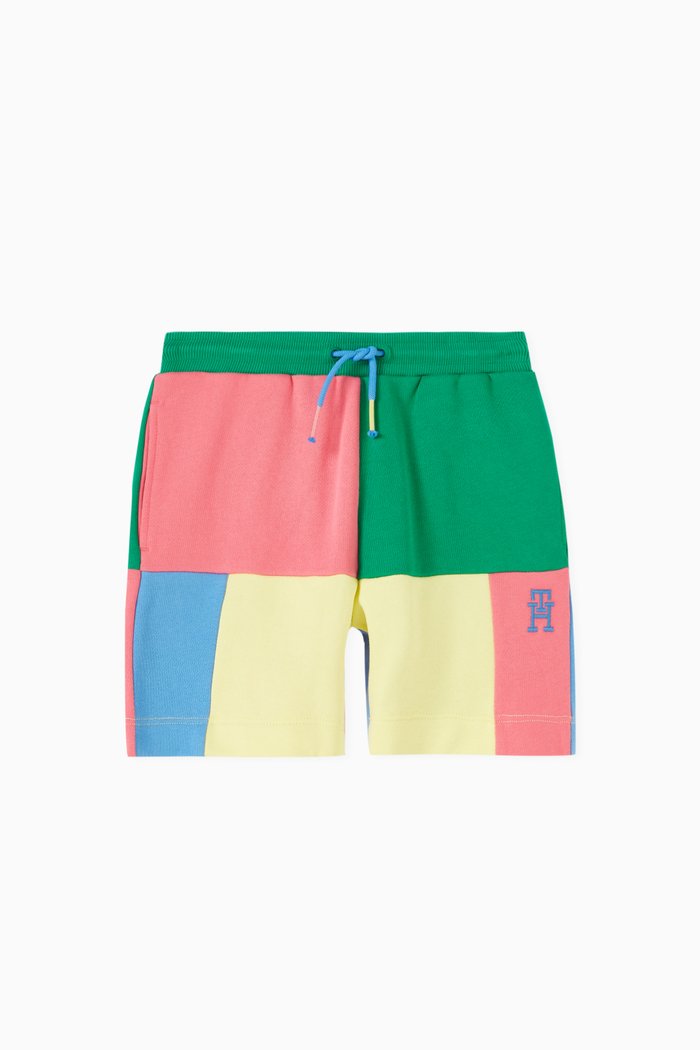 

TH Monogram Colour-block Sweatshorts in Cotton, Green