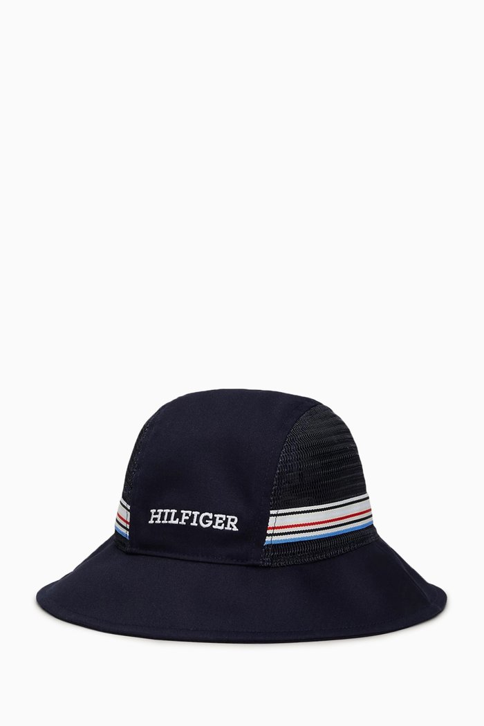 

Bucket Hat in Organic-cotton & Mesh, Blue