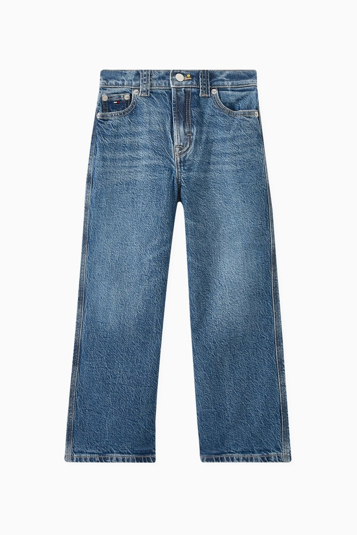

Dark Wash Wide Leg Jeans in Denim, Blue