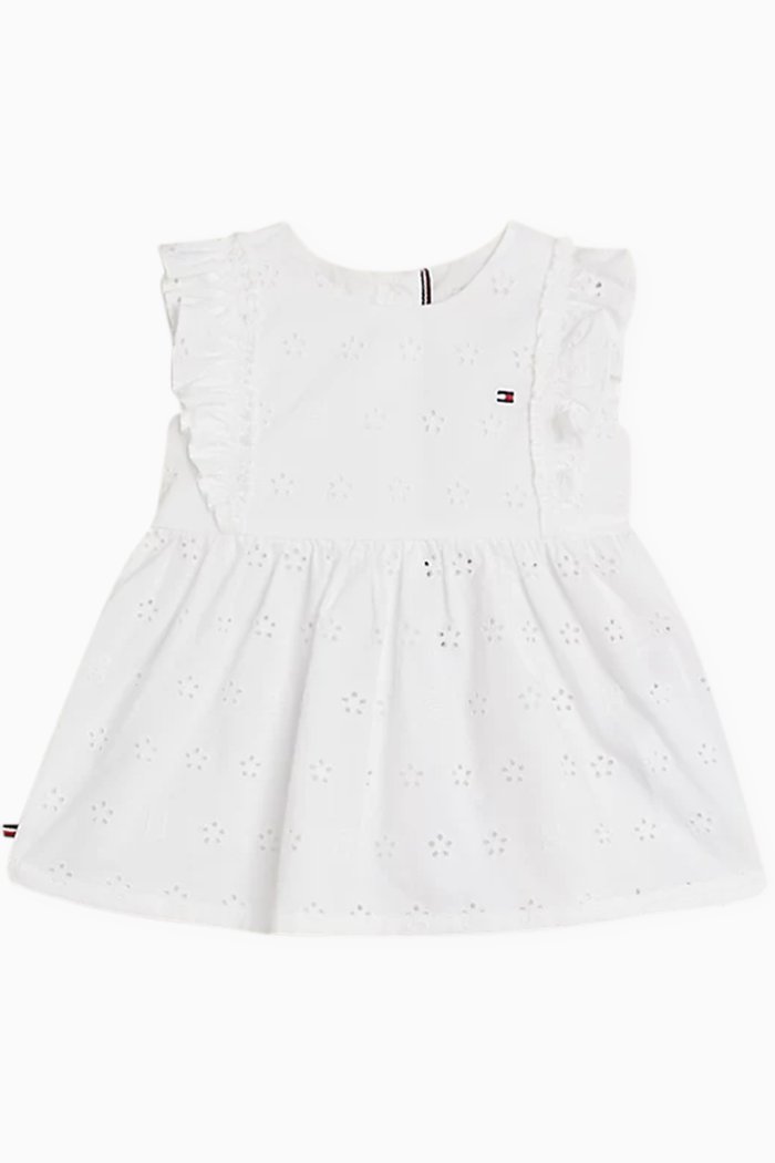 

Broderie Anglaise Dress in Cotton, White