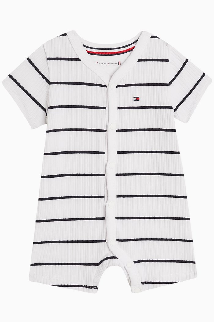 

Striped Romper in Cotton, White