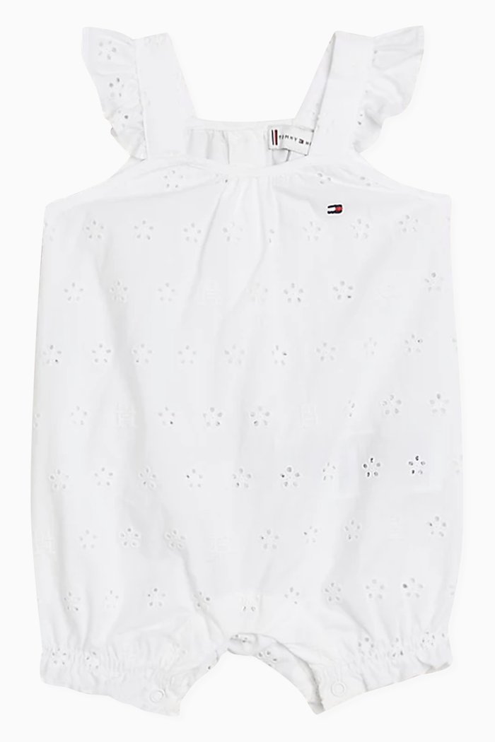 

Monogram Romper Gift Bag in Broderie Anglaise, White