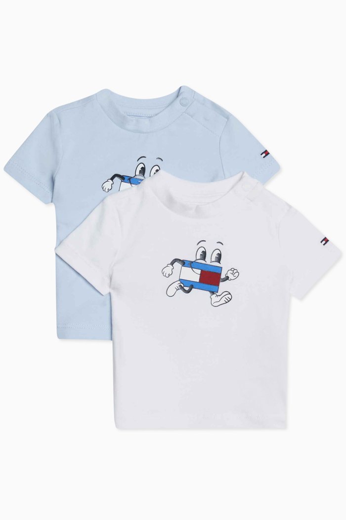 

Flag Character T-shirt in Cotton-stretch, Set of 2, Blue