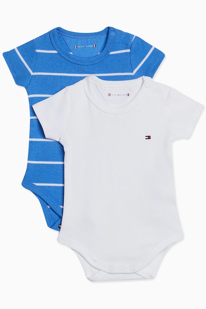 

Logo Bodysuits in Cotton-stretch, Set of 2, Blue