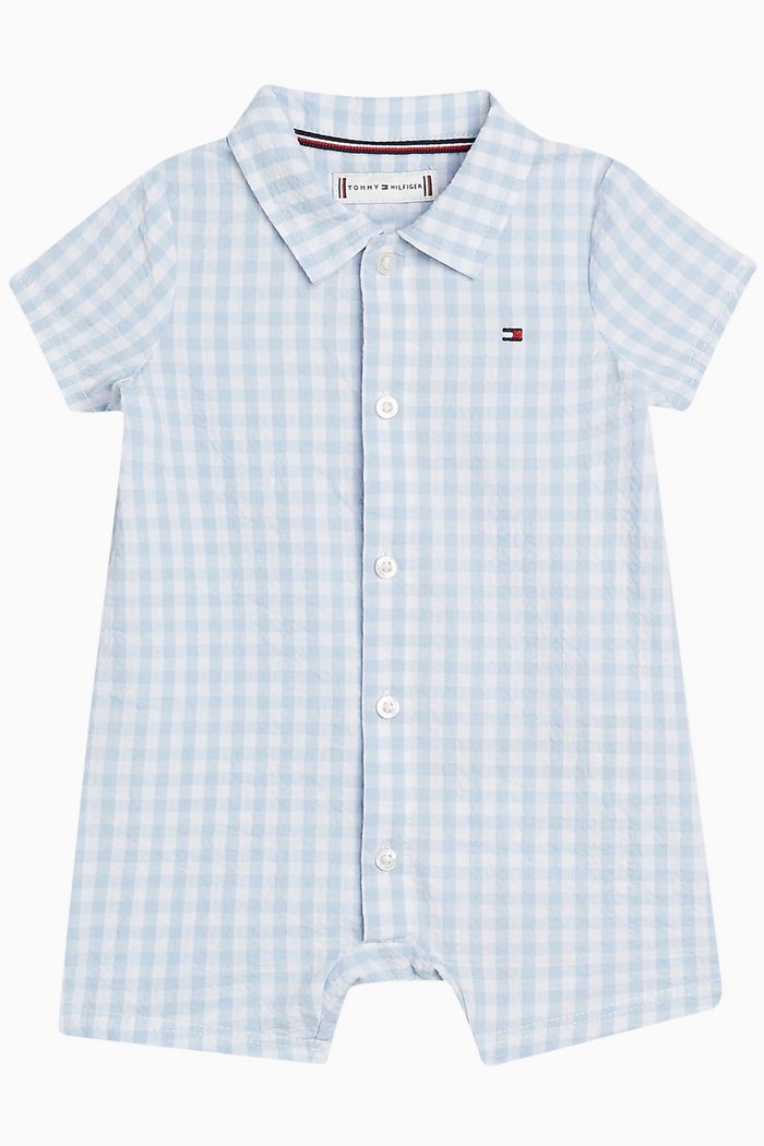 

Gingham-check Romper in Cotton, White