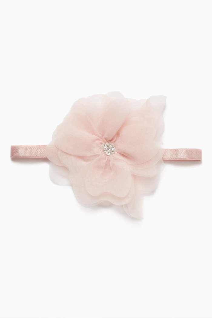 

Bébé Peony Headband in Tulle, Pink