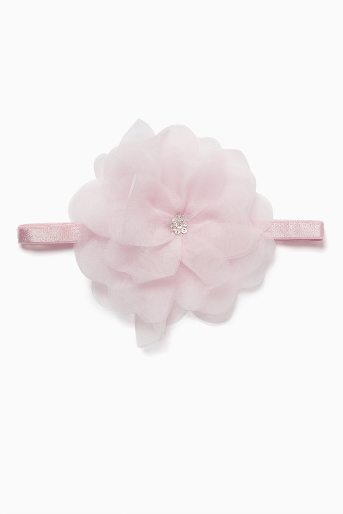 

Bébé Peony Headband in Tulle, Pink