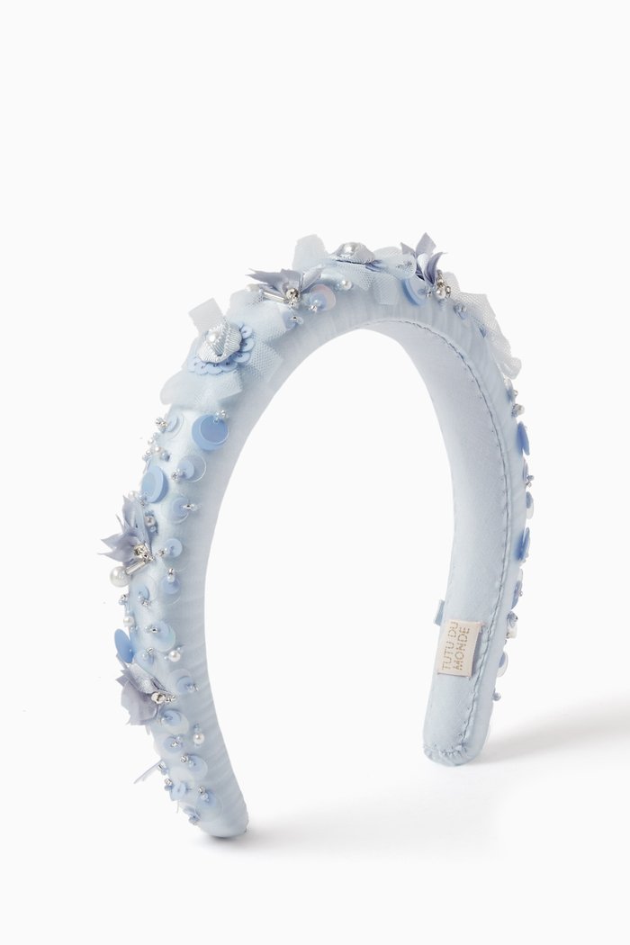 

Portrait Flower Headband, Blue