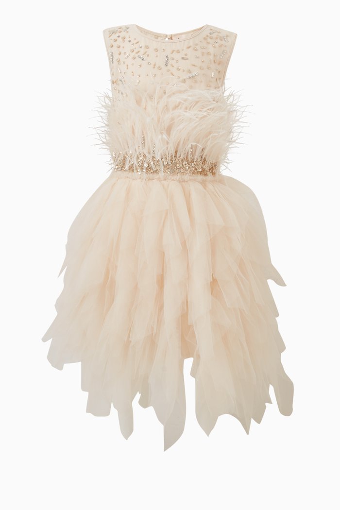 

Snow Princess Tutu Dress in Cotton & Nylon, Neutral