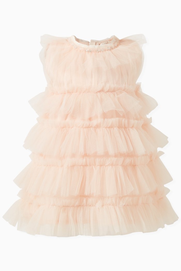 

Bébé Mural Tiered Dress in Tulle, Orange