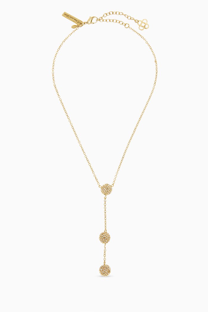 

Crystal Ball Drop Necklace in Metal, Gold