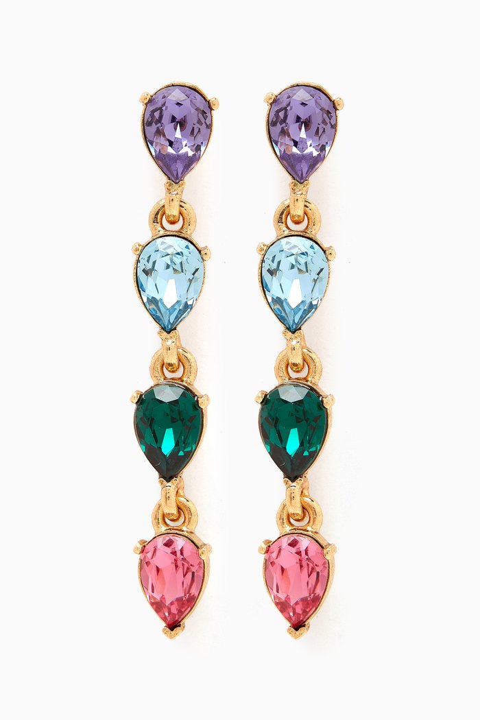 

Crystal Tooth Drop Earrings in Metal, Multicolour