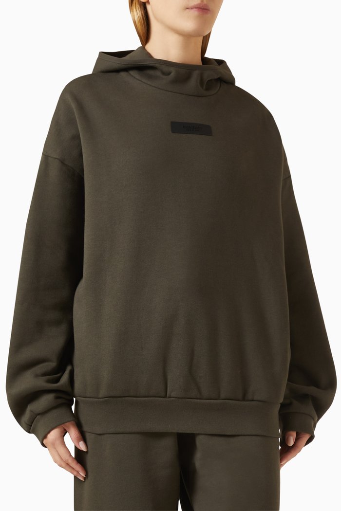 

Pullover Hoodie in Fleece, Black