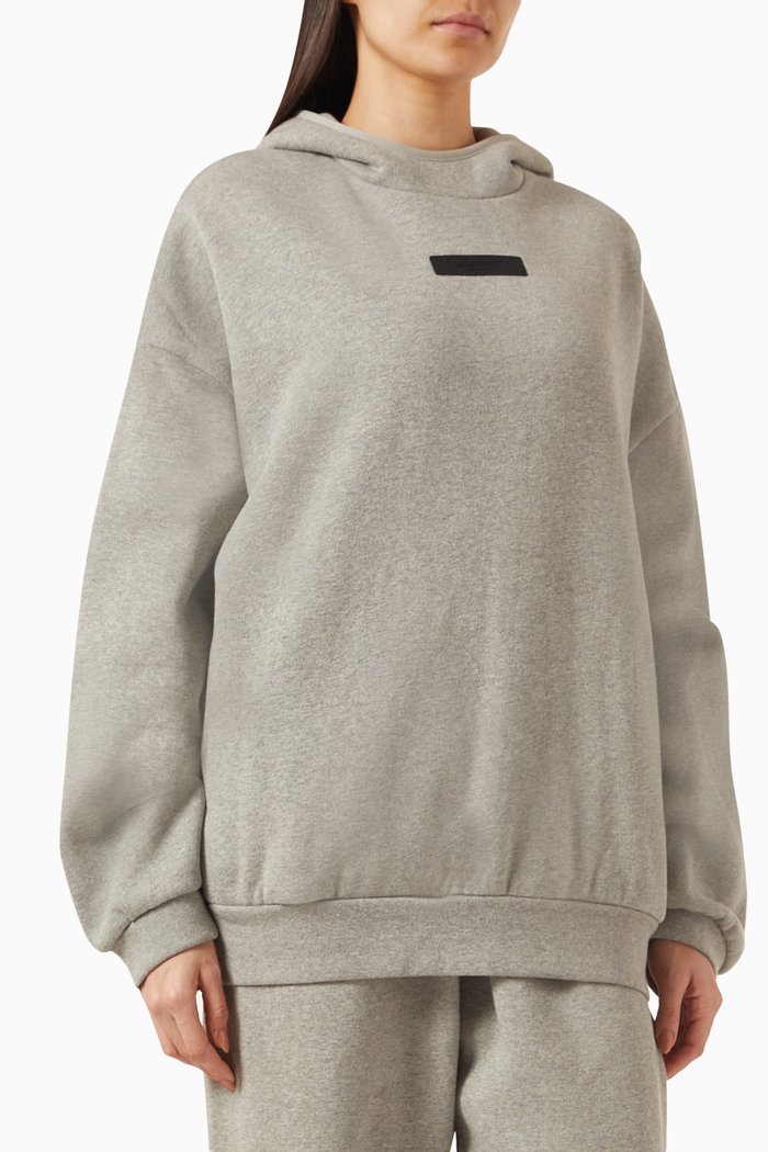 Pullover Hoodie in Fleece, Grey
