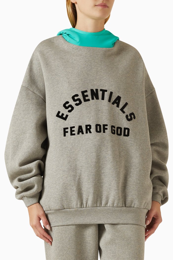 

Mockneck Hoodie in Stretch-nylon & Cotton-fleece, Grey