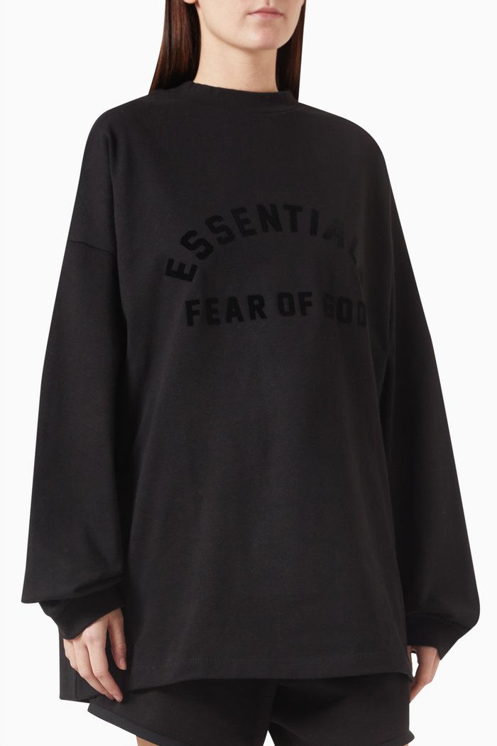 

Long-sleeve T-shirt in Cotton-jersey, Black