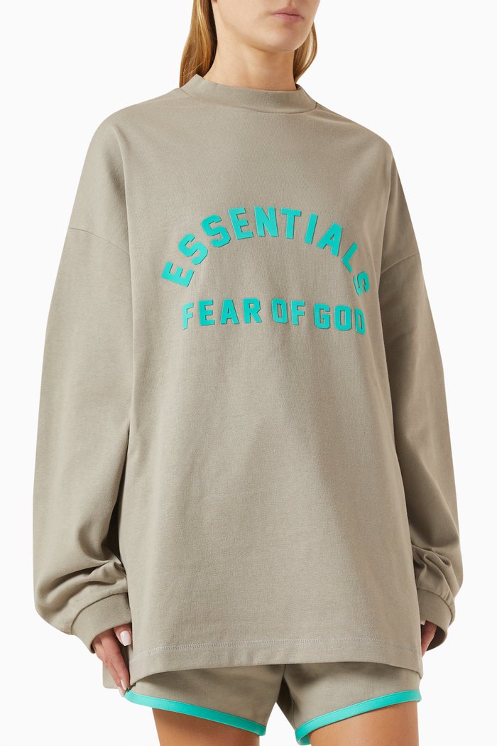 

Long-sleeve T-shirt in Cotton-jersey, Grey