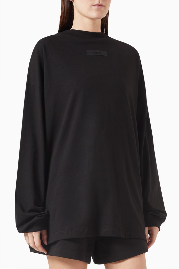 

Long-sleeve T-shirt in Cotton-jersey, Black