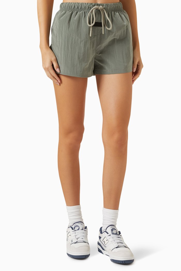 

Logo Running Shorts in Crinkle Nylon, Grey