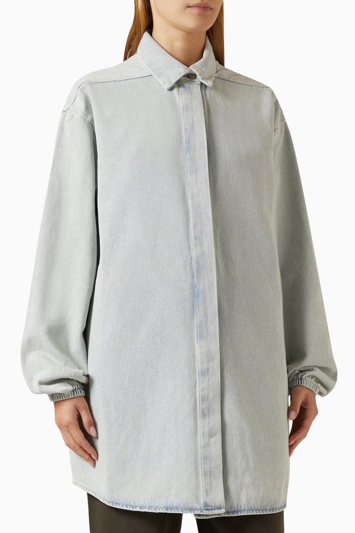 

Button-down Shirt in Denim, Blue
