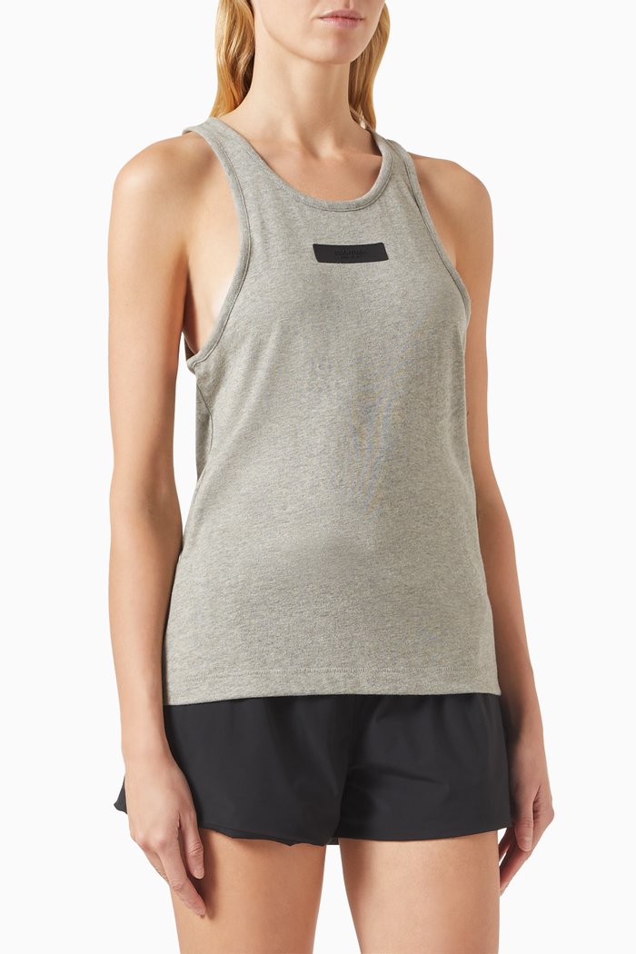 

Tank Top in Cotton-blend Jersey, Grey