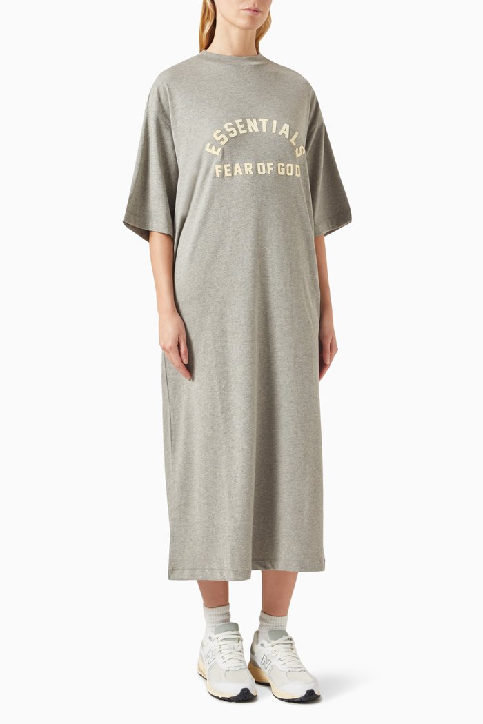 3/4 Sleeve Dress in Jersey, Grey
