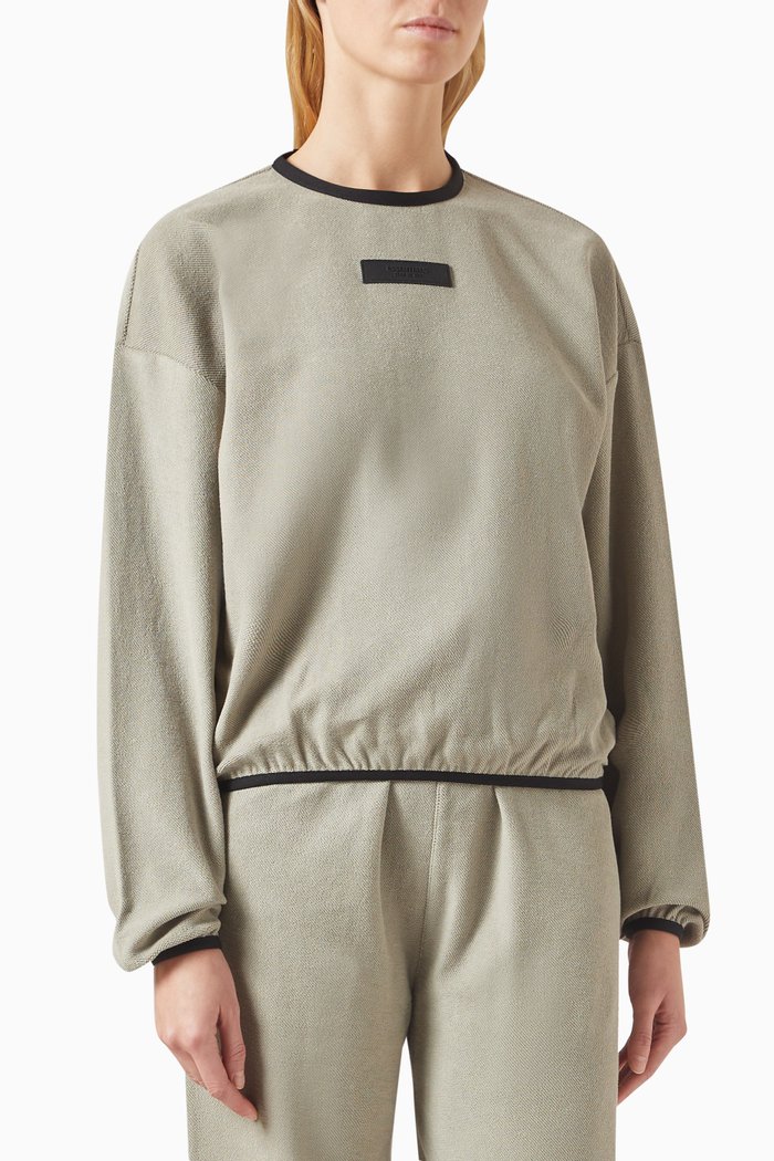 

Crewneck Sweater in French Terry, Grey