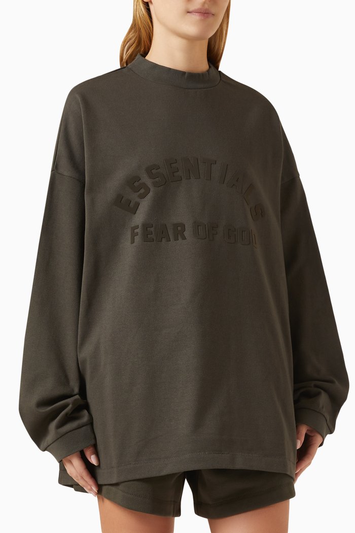 

Essentials Crewneck Sweatshirt in Cotton-jersey, Black