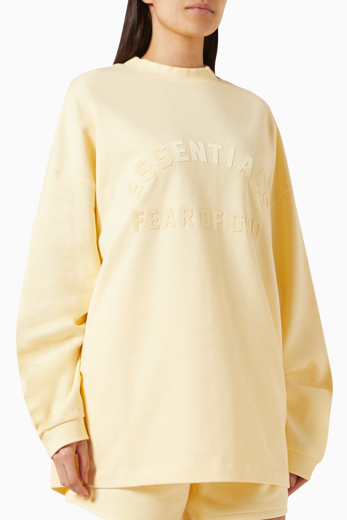 

Essentials Crewneck Sweatshirt in Cotton-jersey, Yellow
