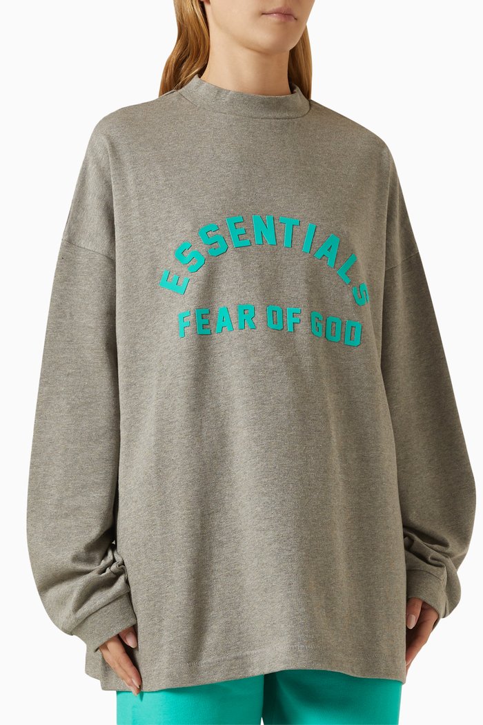 Essentials Crewneck Sweatshirt in Cotton-jersey, Grey