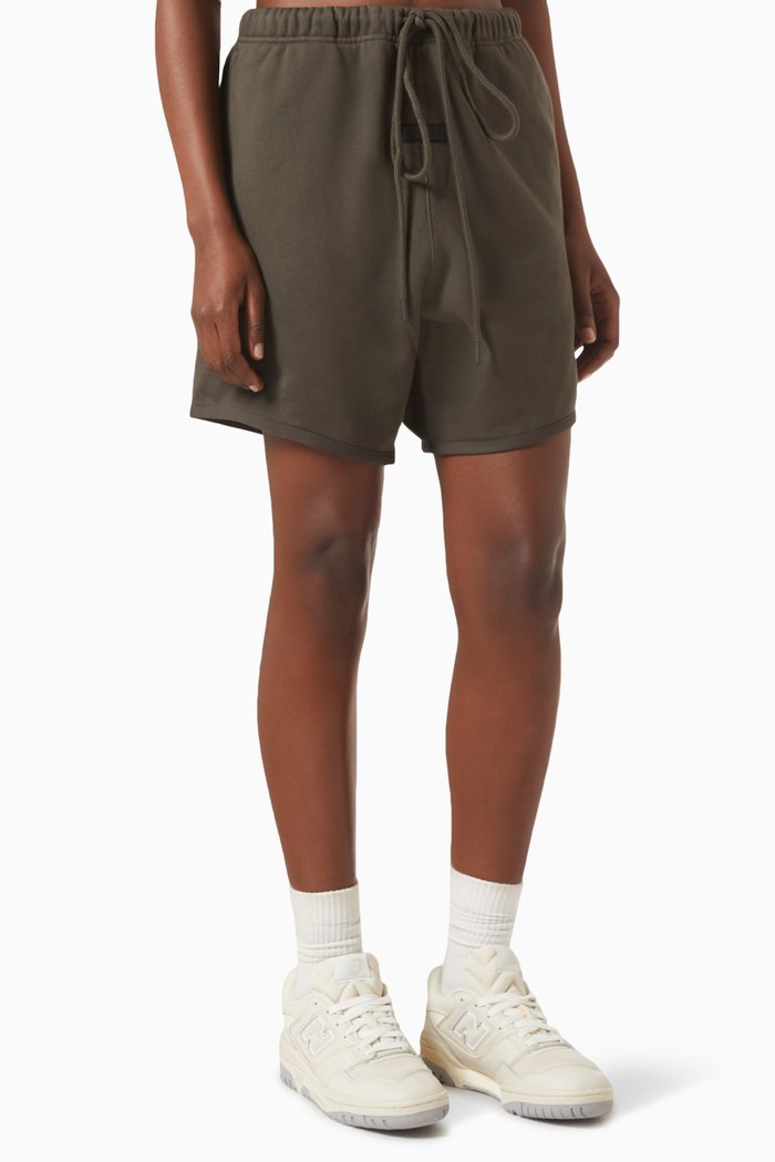 Logo Sweat Shorts in Fleece, Black