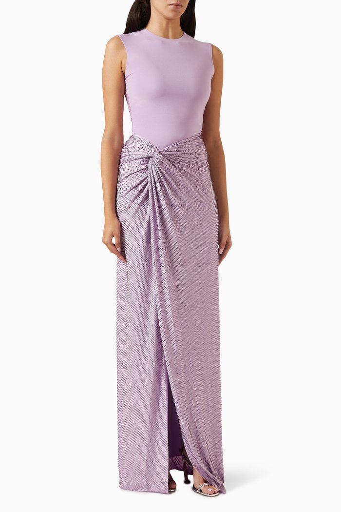 

Diamante Twist Leotard Dress, Purple
