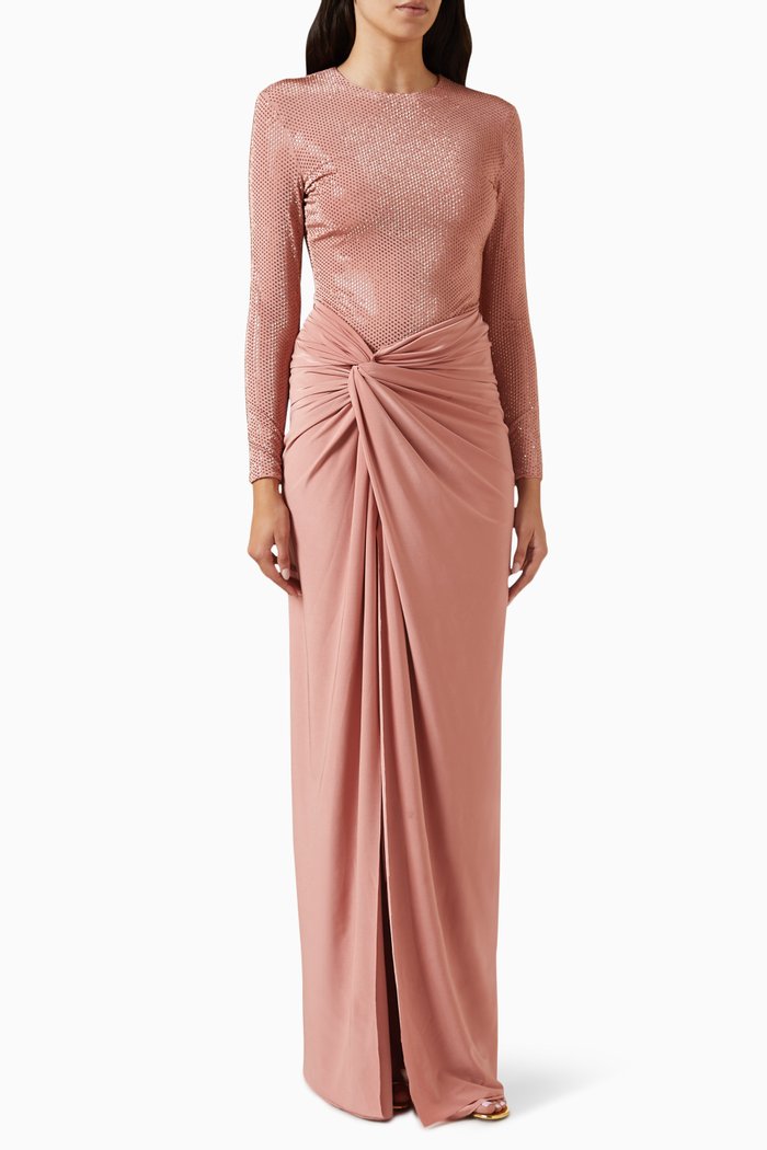 

Diamante Twist Leotard Dress, Pink