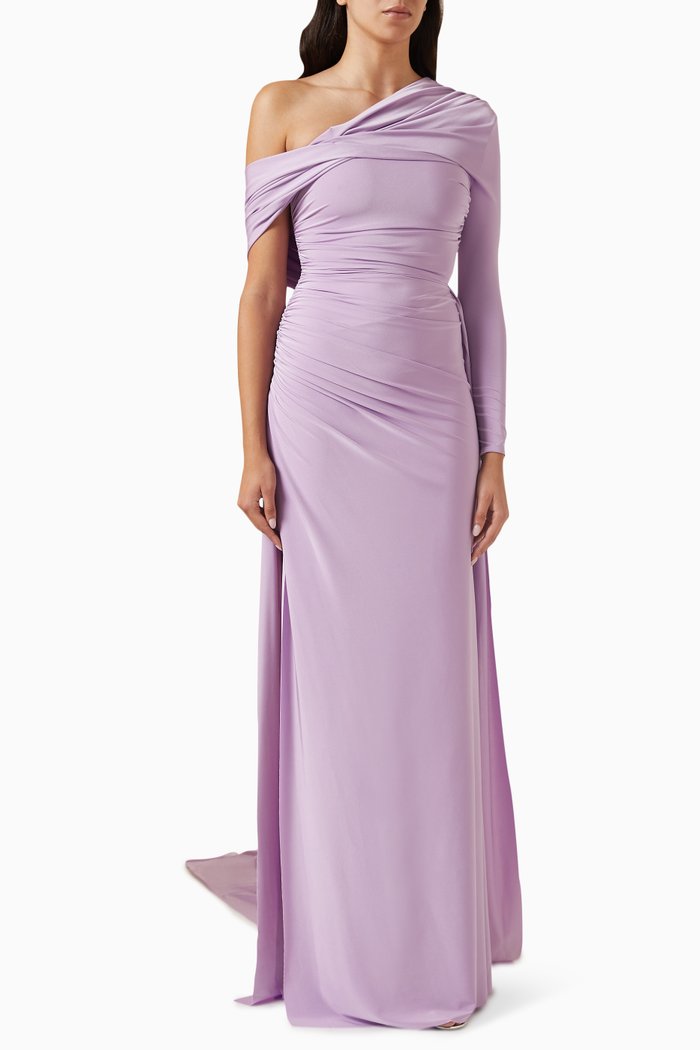 

Draped Dress in Jersey, Purple