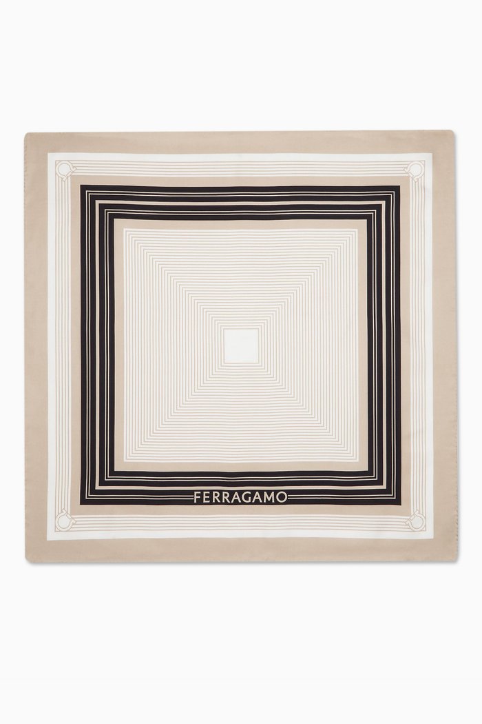 

Geometric-print Scarf in Silk, Neutral