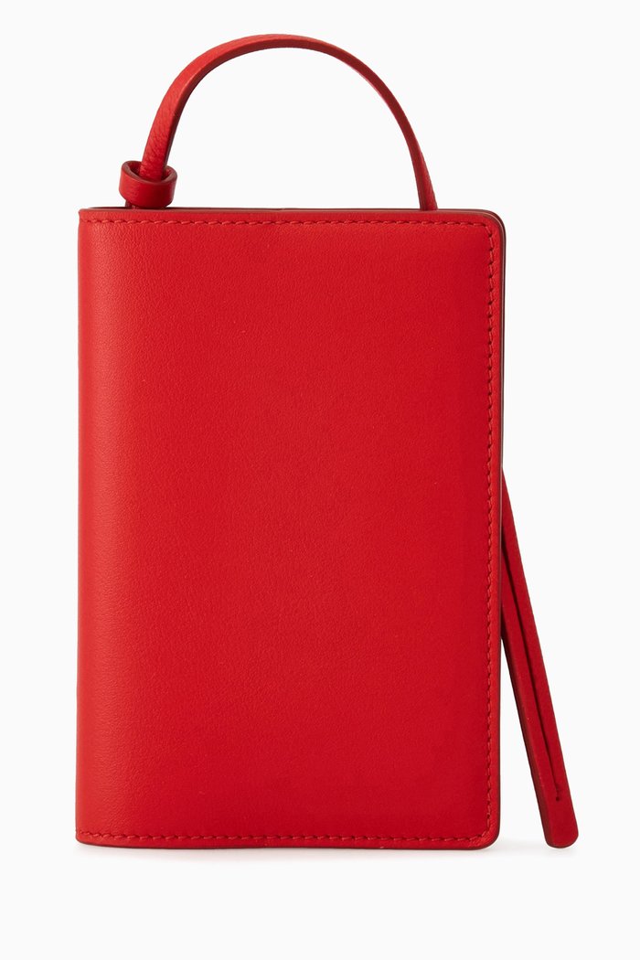 

Passport Holder in Hammered Leather, Red