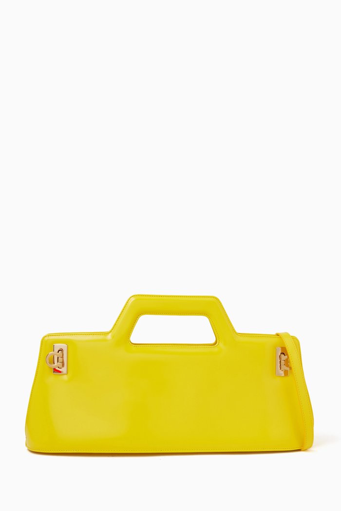 

Wanda Tote Bag in Patent Leather, Yellow