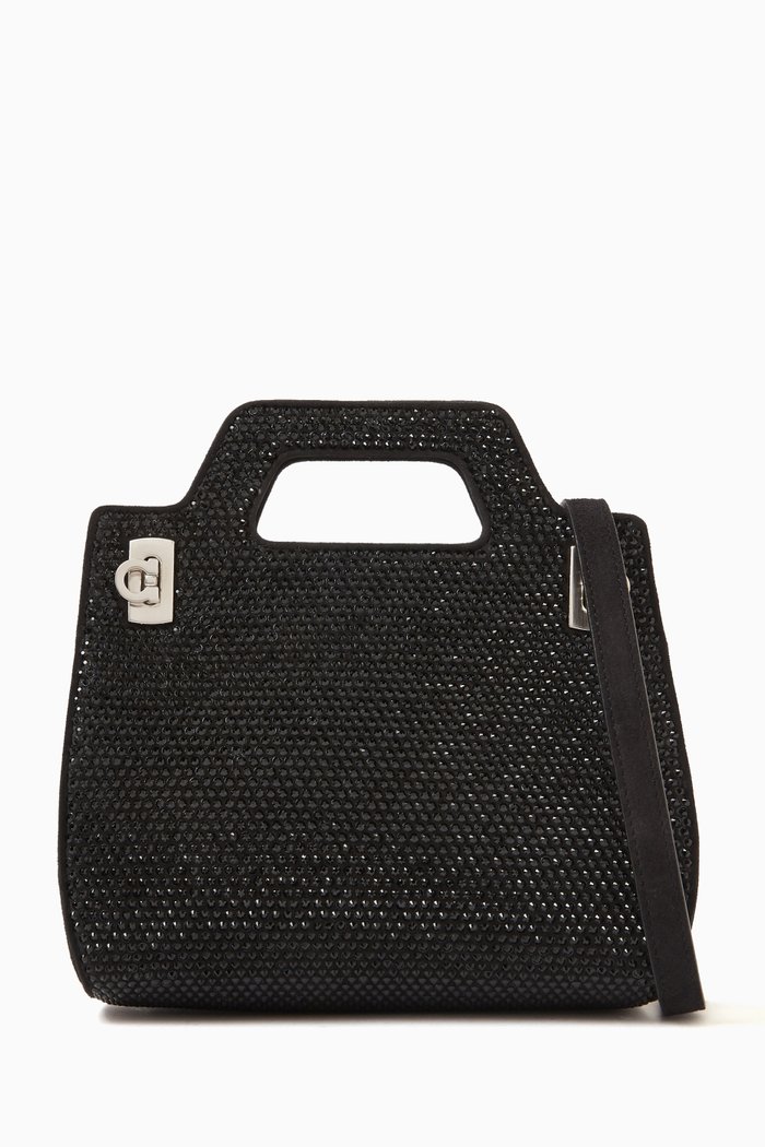 Mini Wanda Bag in Crystals, Black
