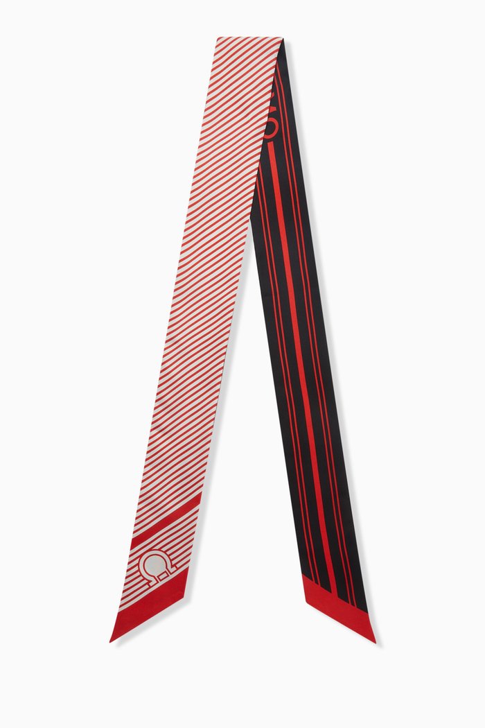 

Geometric-print Bandeau in Silk, Red