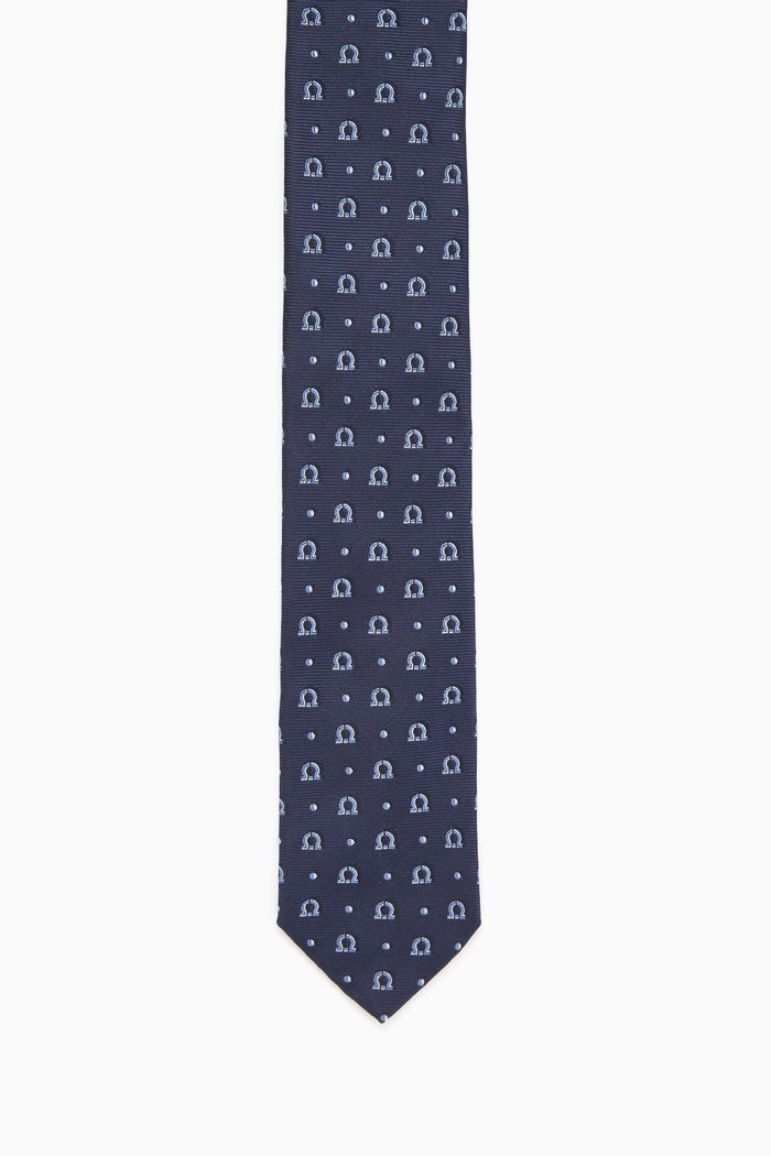 Jacquard Tie in Silk, Blue
