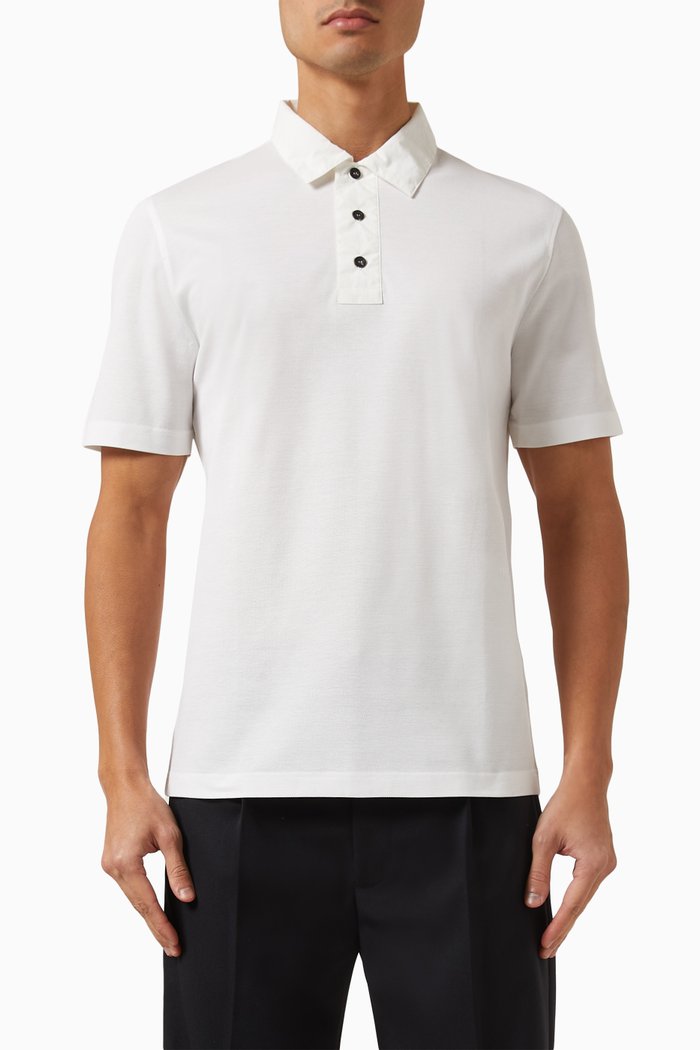 Polo Shirt in Cotton, White