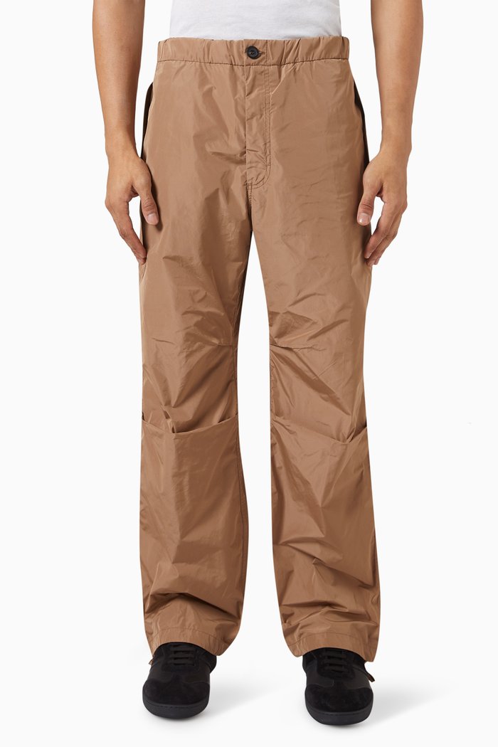 

Utilitarian Pocket Pants in Recycled Taffeta, Neutral