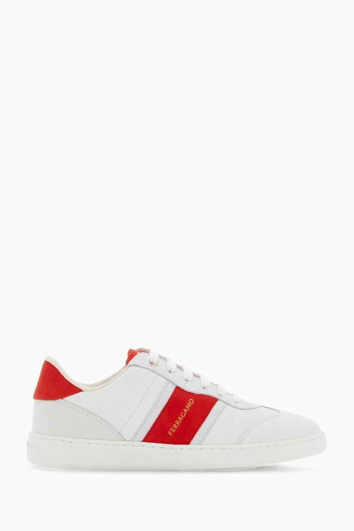 Low-top Sneakers in Leather, White