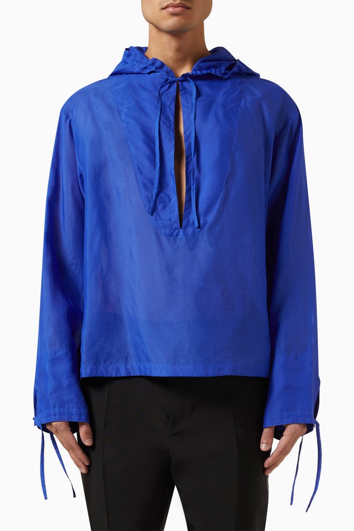 

Hooded Shirt in Organza, Blue