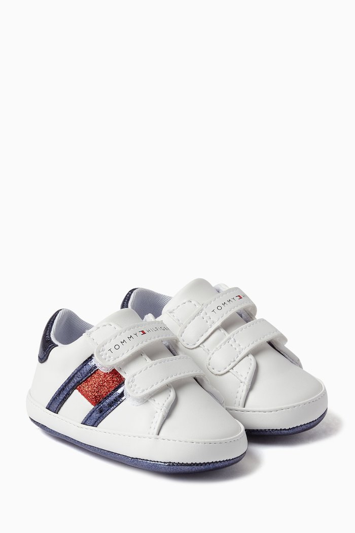 

Flag Sneakers in Faux Leather, White